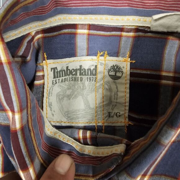 Vintage Timberland Shirt Mens Large Plaid Work Outdoors Logger Preppy Heritage - Picture 7 of 11